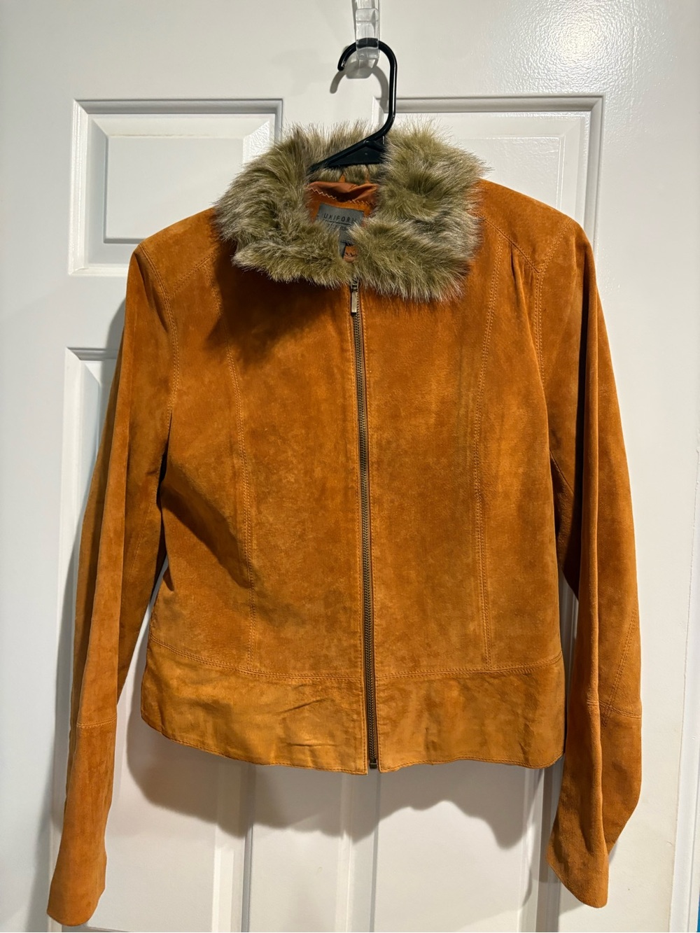 Uniform John Paul Richard suede zip jacket sz M caramel Penny Lane boho Y2K